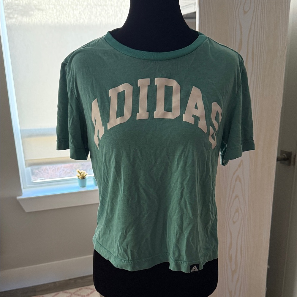 Adidas Cropped Women's Green Tee